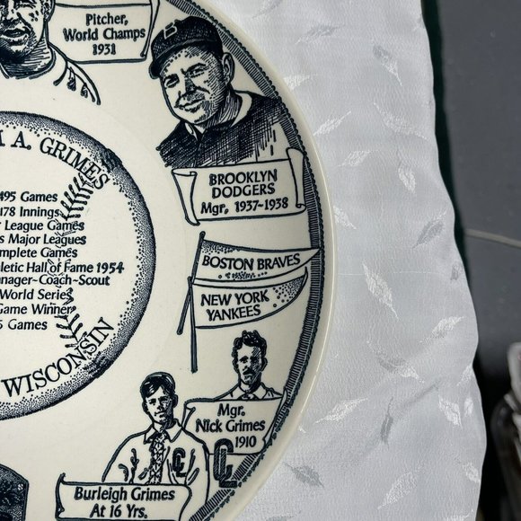 Burleigh A Grimes Pitcher Collectible Plate Clear Lake Wisconsin MLB - Picture 3 of 7